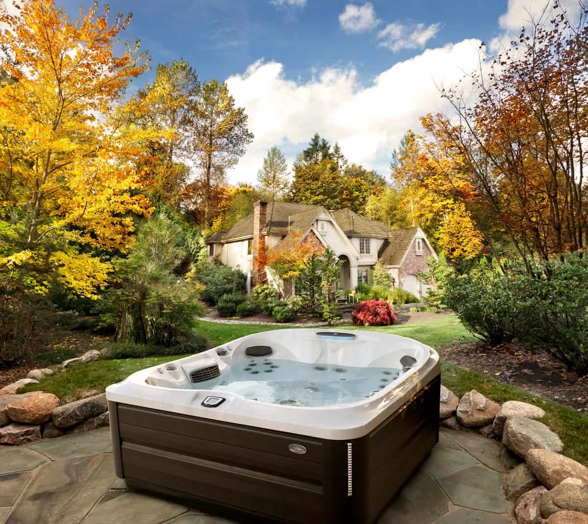 j-400 hot tub on patio