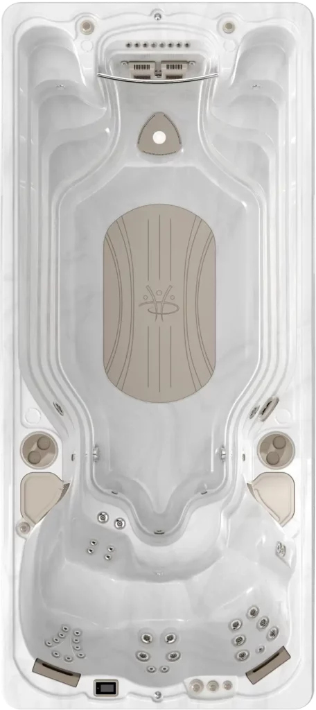 a white and tan jacuzzi