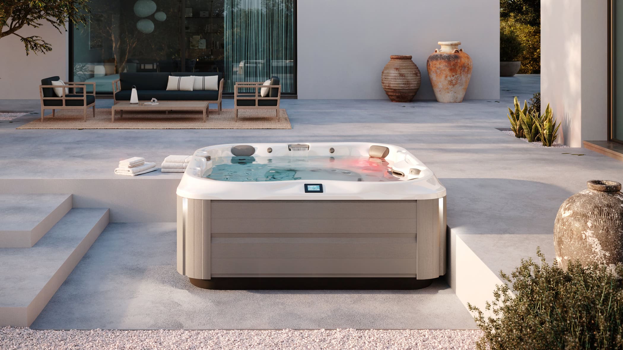 jacuzzi hot tub j 375 brushedgray
